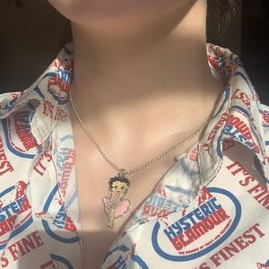 Pink Betty Boop Pendant Necklace